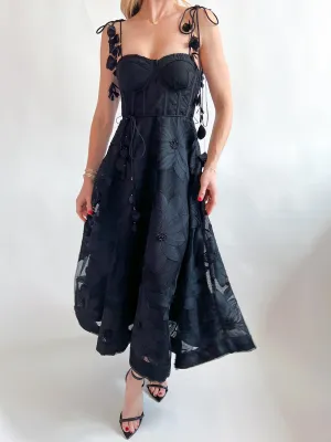 Emillia Lace Corset Effect Midi Dress