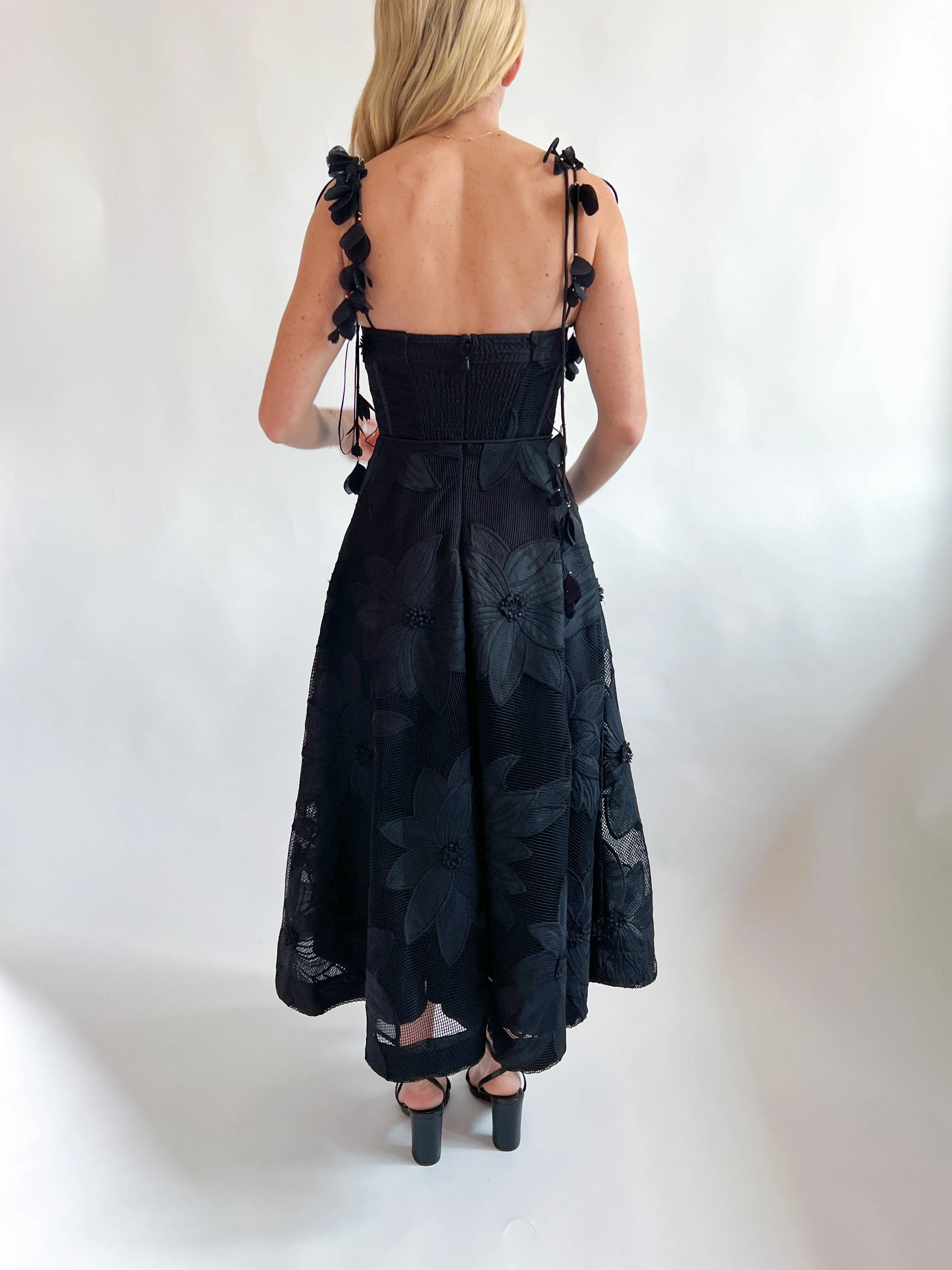 Emillia Lace Corset Effect Midi Dress