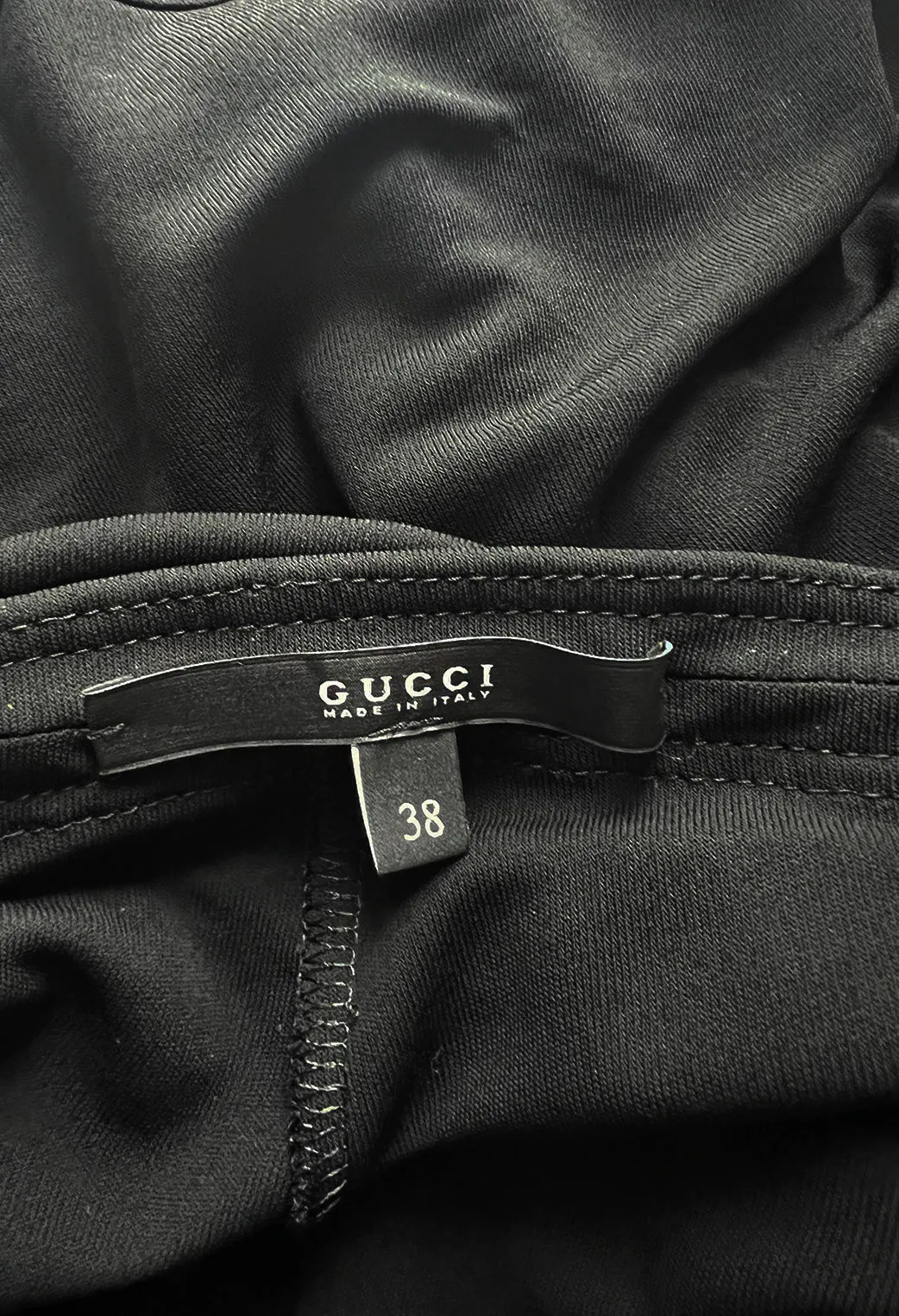 Fall 2009 Gucci by Frida Giannini Ad Campaign Black Jersey Draped Back Jumpsuit