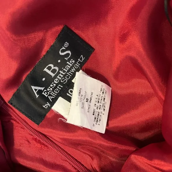 Fancy red A.B.S Allen Schwartz cocktail dress Red Satin  Mid Calf