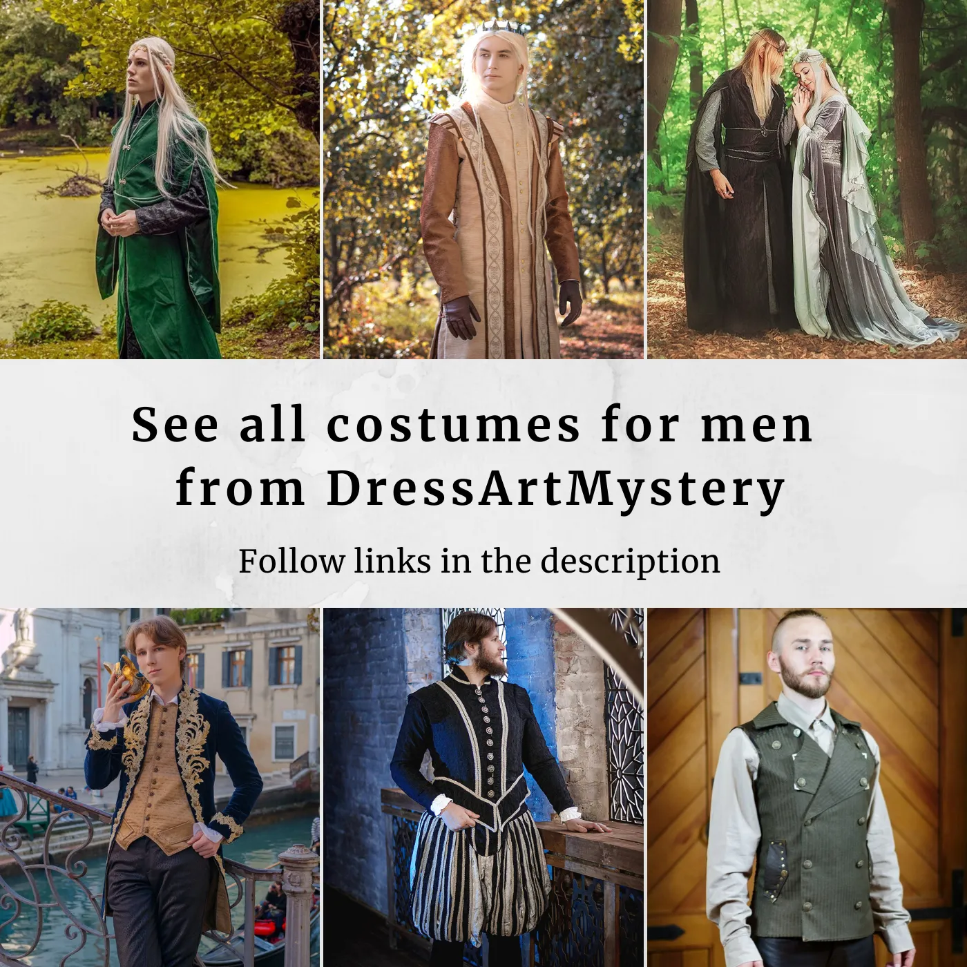 Fantasy male elven viscose Elrond costume