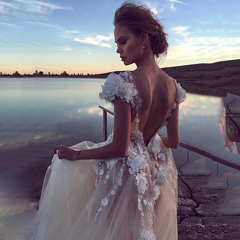 Flowers Beach Wedding Gowns