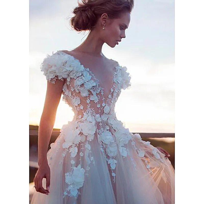 Flowers Beach Wedding Gowns