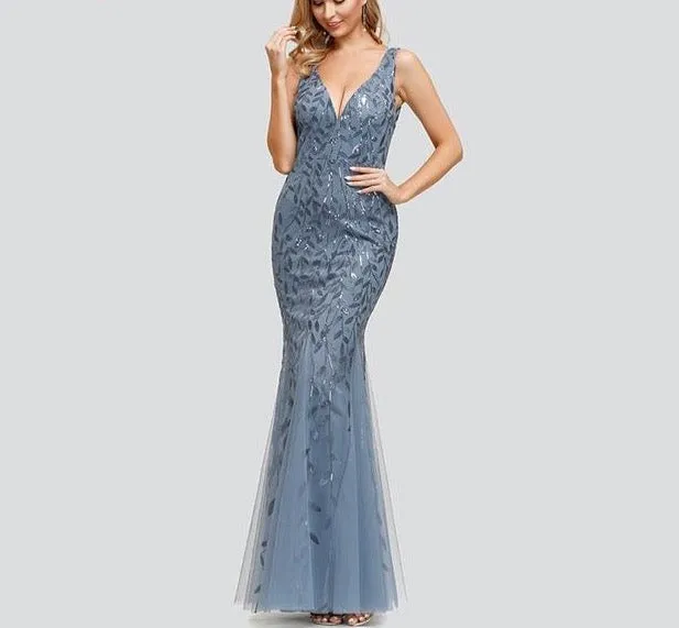 Formal Evening Dresses Ever Pretty New Mermaid O Neck Short Sleeve Lace Appliques Tulle Long Party Gowns