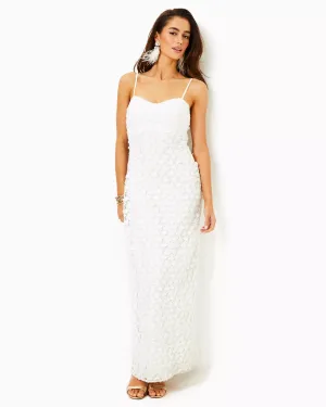 Gillian Lace Maxi Slip Dress (Resort White 3D Lace)