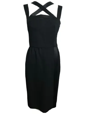 Givenchy Black 1980's Strappy Tuxedo Style Cocktail Dress