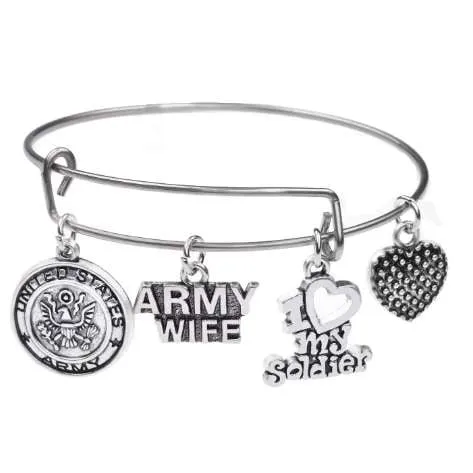 Gorgeous Army Wife Charm Bracelet