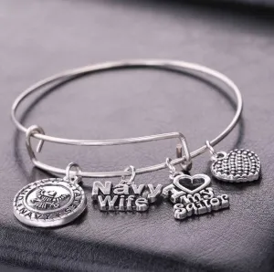 Gorgeous Navy Wife Charm Bracelet
