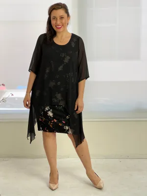 Grace Black Floral Dress
