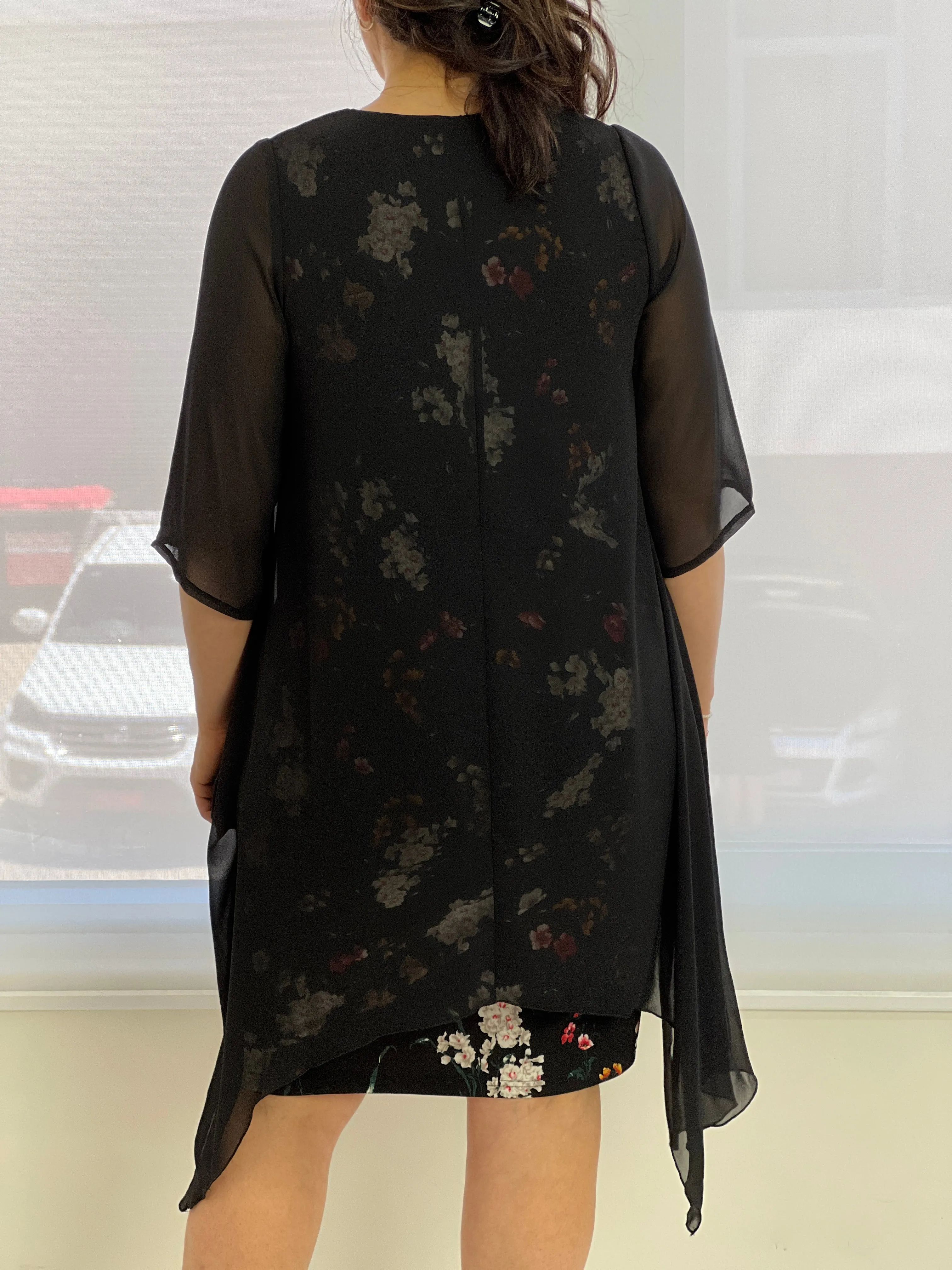 Grace Black Floral Dress
