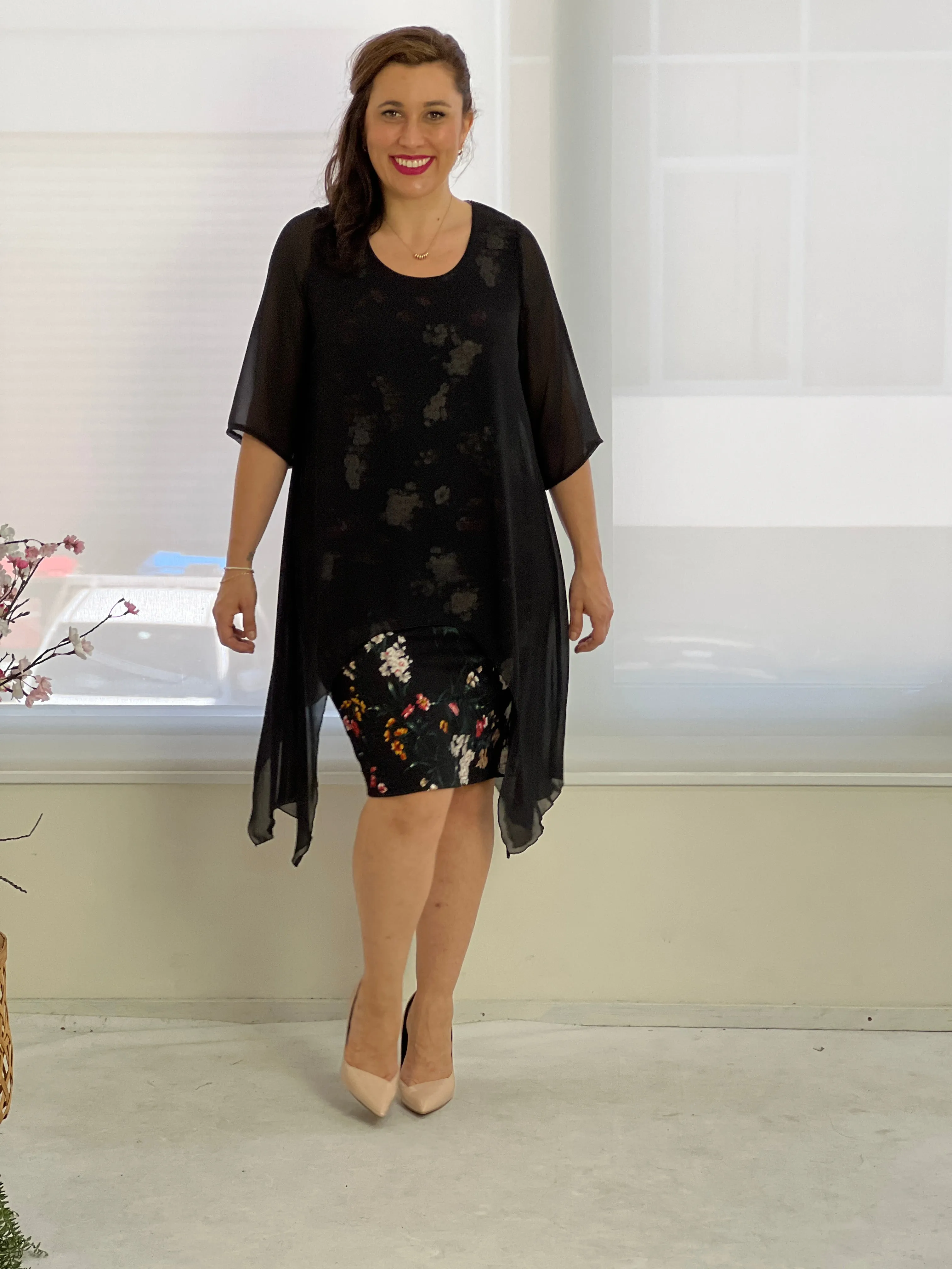 Grace Black Floral Dress