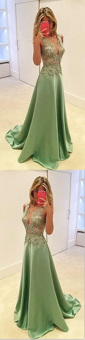 Green See Through Prom Dresses,Stunning Prom Dresses,A-line Prom Dresses,Sexy Prom Dresses, Fashion Prom Dresses,Cocktail Prom Dresses ,Evening Dresses,Long Prom Dress,PD0160