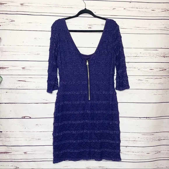 Guess Lace Scoop Neck 3/4 Sleeve Dress Size 14