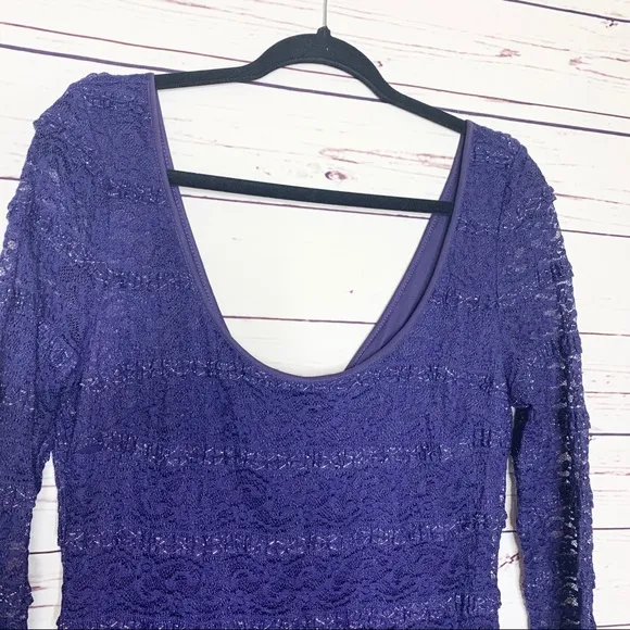 Guess Lace Scoop Neck 3/4 Sleeve Dress Size 14