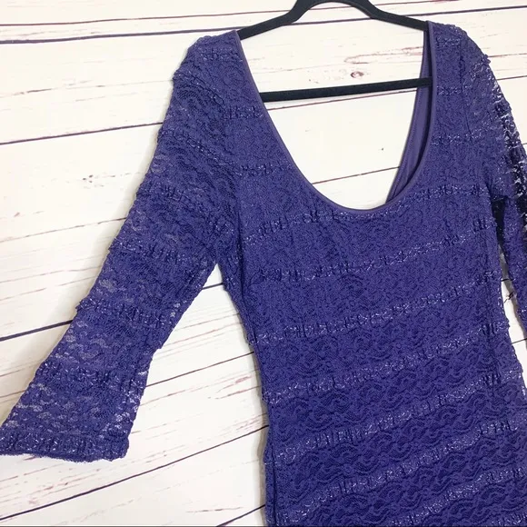 Guess Lace Scoop Neck 3/4 Sleeve Dress Size 14