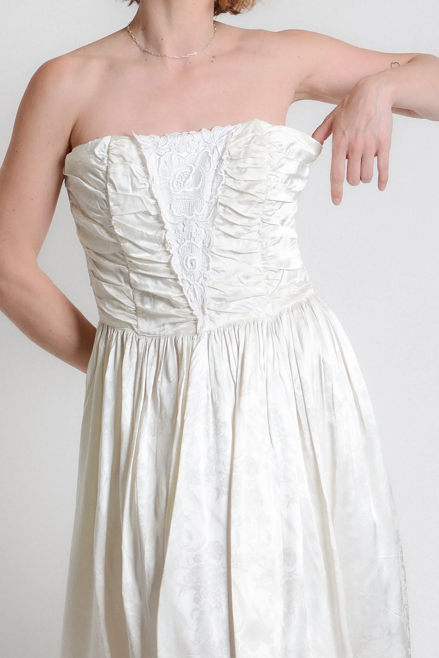Gunne Sax 80s Strapless Evening Dress