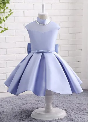 High Collar Flower Girl Dresses With Bowknot