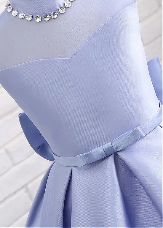 High Collar Flower Girl Dresses With Bowknot