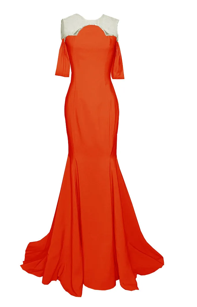 Infinity Crystal Embellished Gown with Modern Silhouette