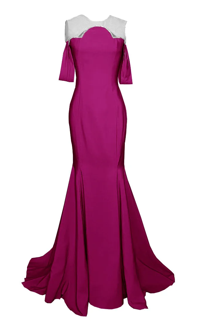 Infinity Crystal Embellished Gown with Modern Silhouette