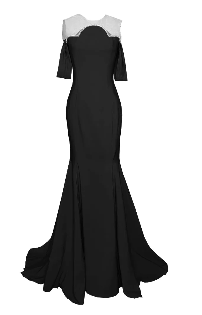 Infinity Crystal Embellished Gown with Modern Silhouette
