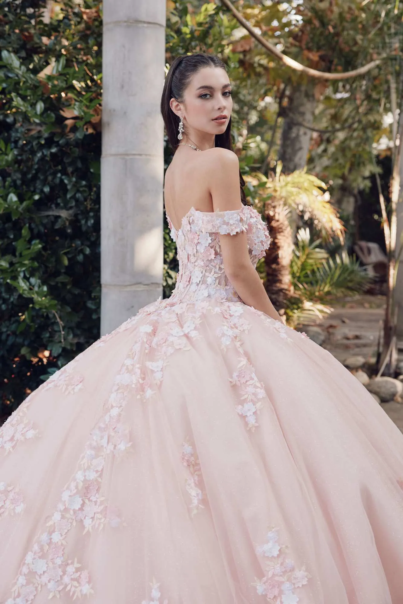 Juliet JT1460J Off the Shoulder Corset Bodice Poofy Quinceanera Gown