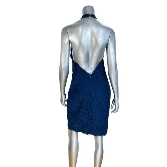 Keepsake the Label Blue Sublime Dreams Lace Halter Dress M