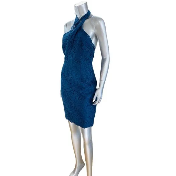 Keepsake the Label Blue Sublime Dreams Lace Halter Dress M
