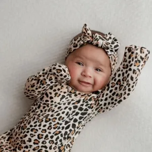 Knotted Gown & Bow | Leopard Print
