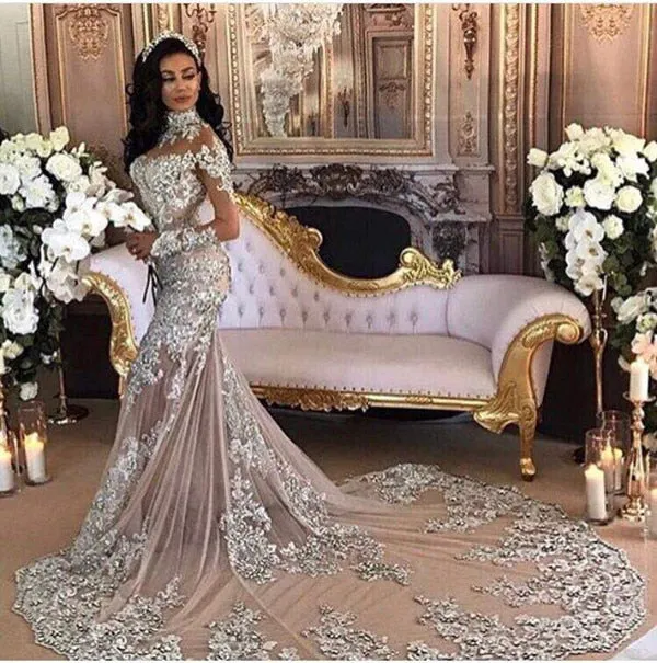 Lace Long Sleeves Mermaid