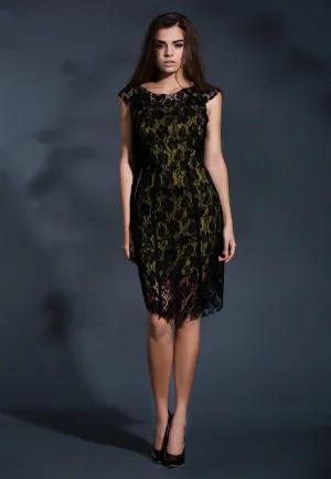 Lace me all over midi dress