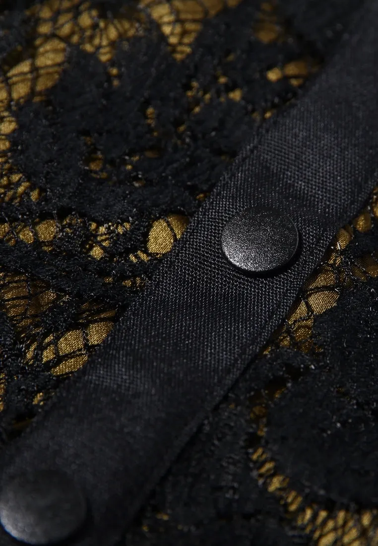 Lace me all over midi dress