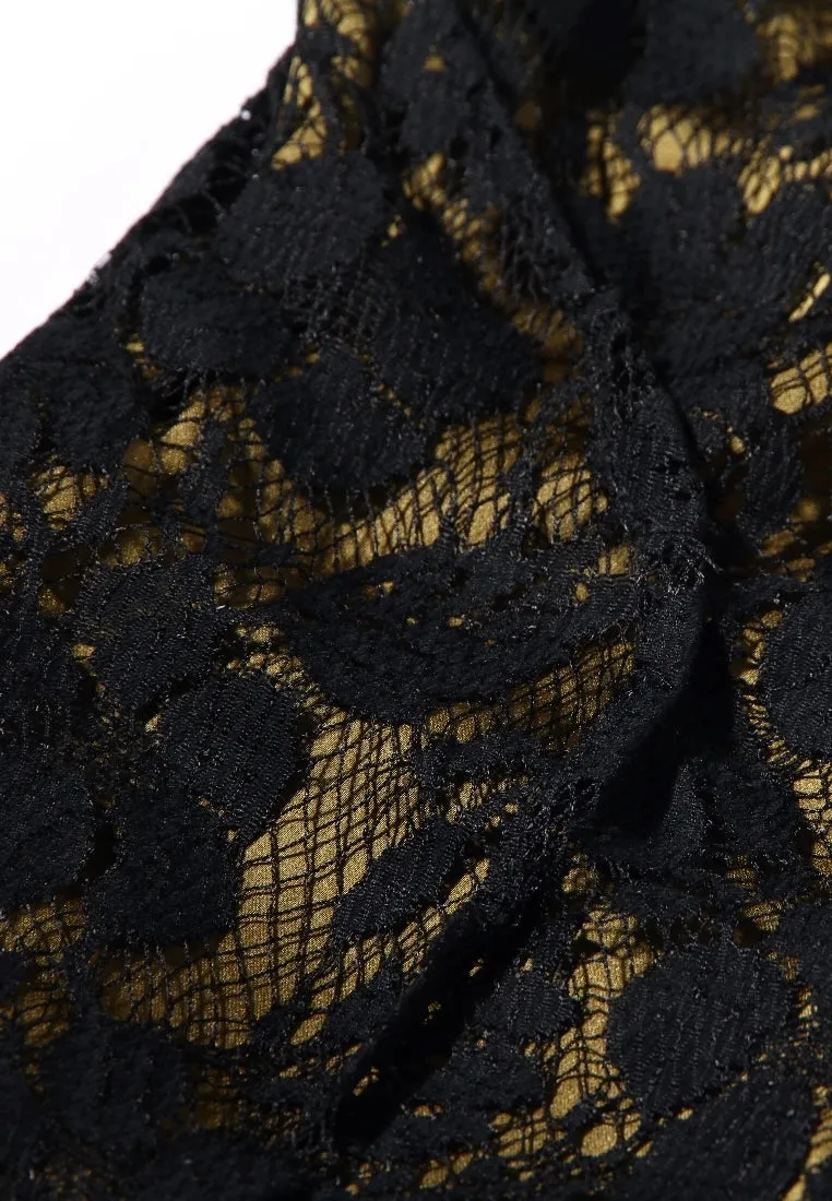 Lace me all over midi dress