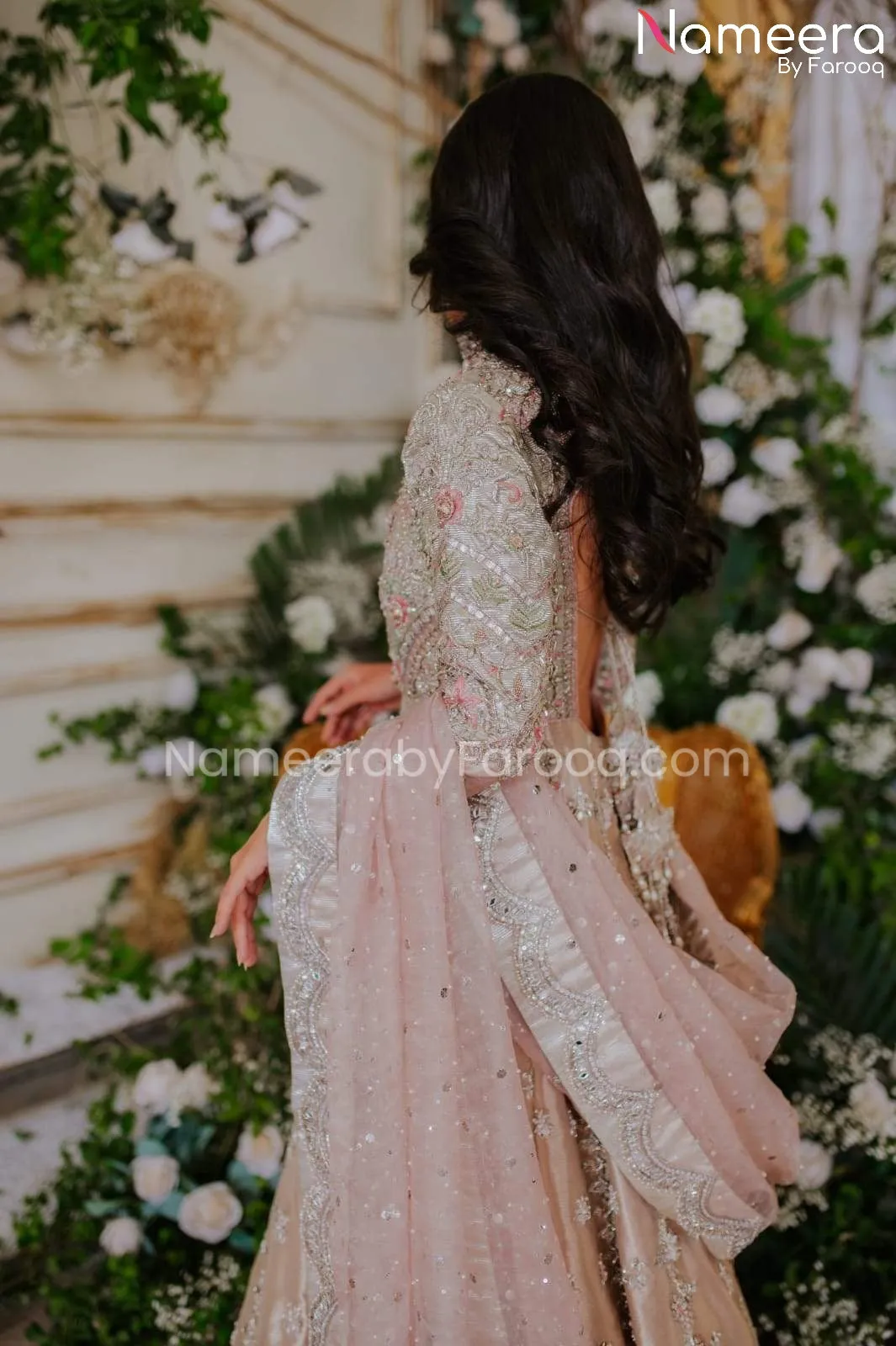 Latest Pakistani Bridal Gown in Tissue Fabric #BS545