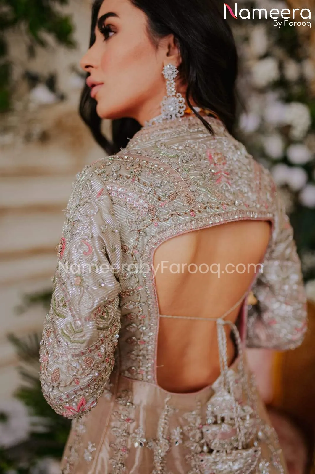 Latest Pakistani Bridal Gown in Tissue Fabric #BS545