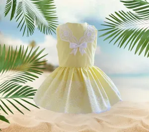 Lemon Lace Drop Waist Dress