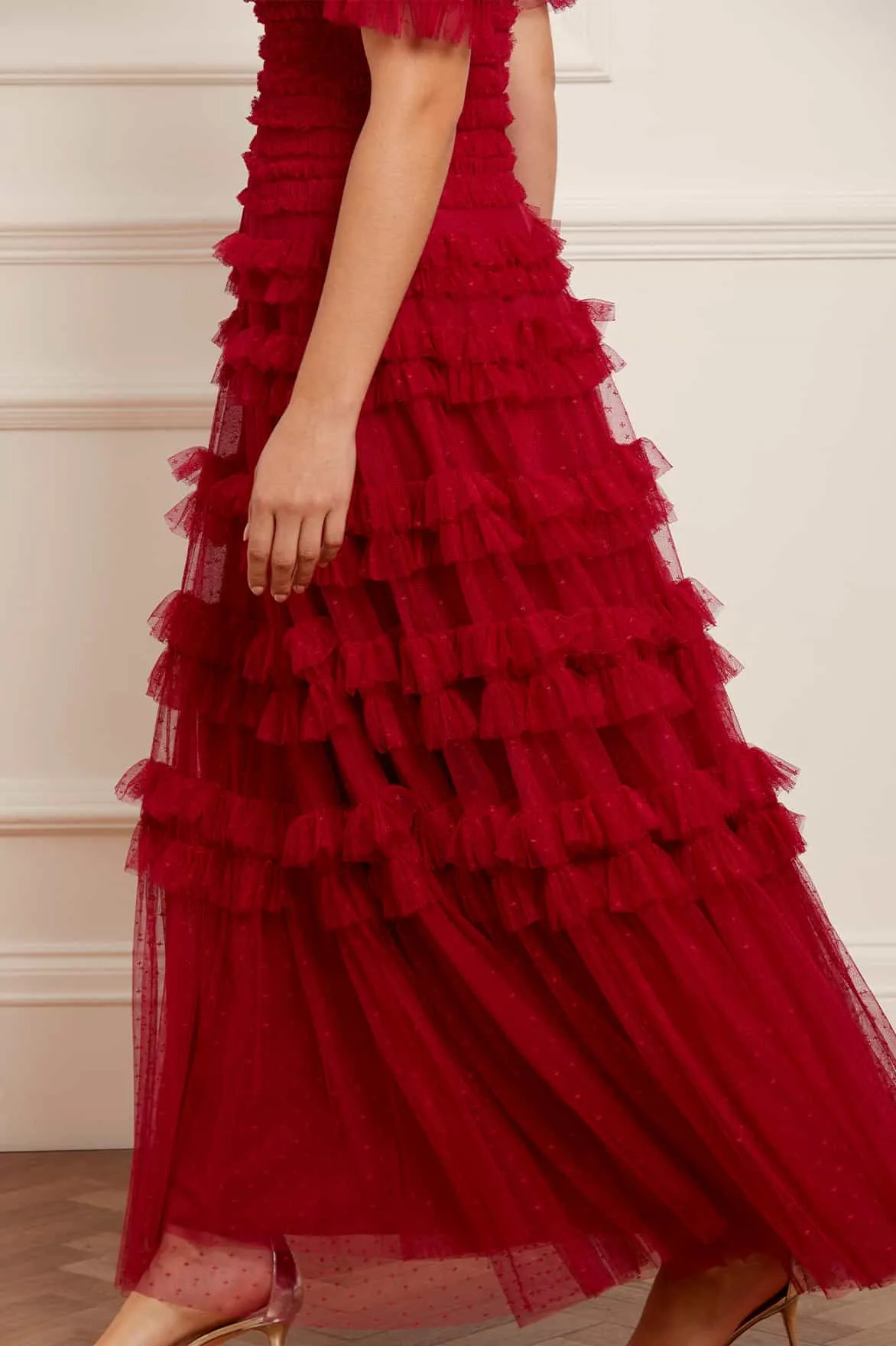 Lisette Ruffle Off Shoulder Gown