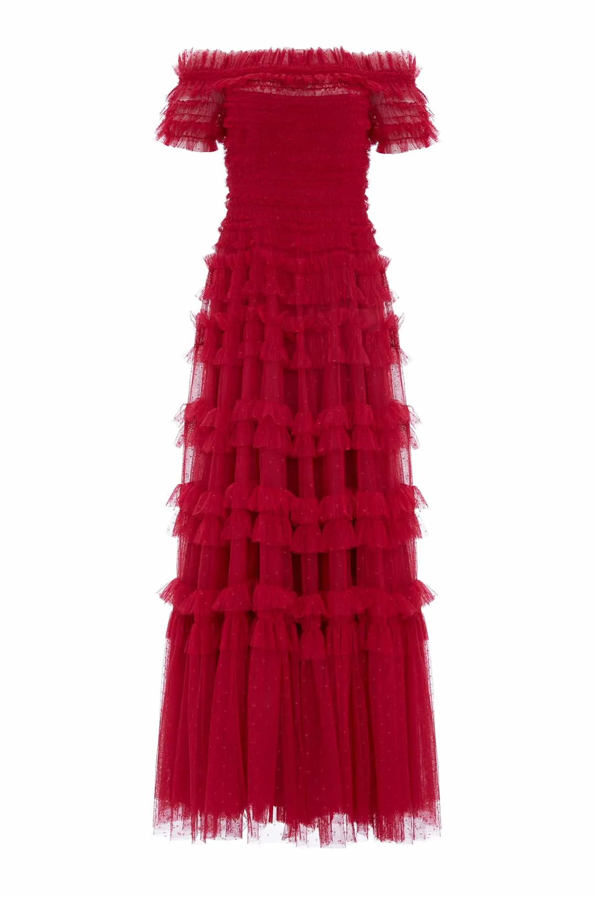 Lisette Ruffle Off Shoulder Gown