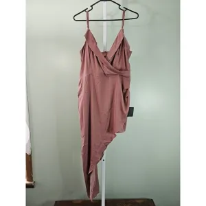 Lulus Lets Celebrate Tonight Asymmetrical Satin Party Dress Size 12