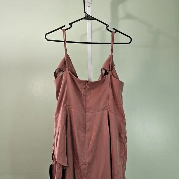 Lulus Lets Celebrate Tonight Asymmetrical Satin Party Dress Size 12