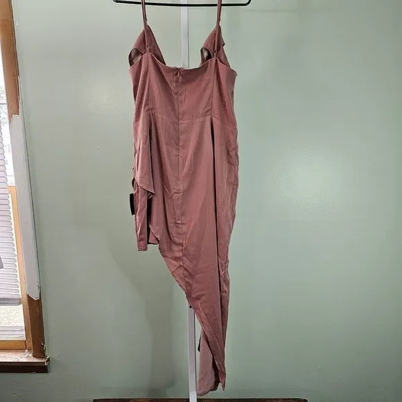 Lulus Lets Celebrate Tonight Asymmetrical Satin Party Dress Size 12