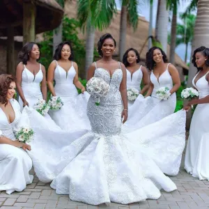 Luxury Mermaid Wedding Dress Also Available in Plus Size Handmade Beading Stunning