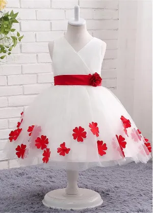 Marvelous Tulle V-neck Neckline Ball Gown Flower Girl Dresses