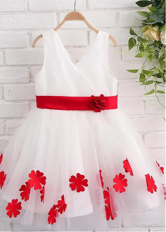 Marvelous Tulle V-neck Neckline Ball Gown Flower Girl Dresses