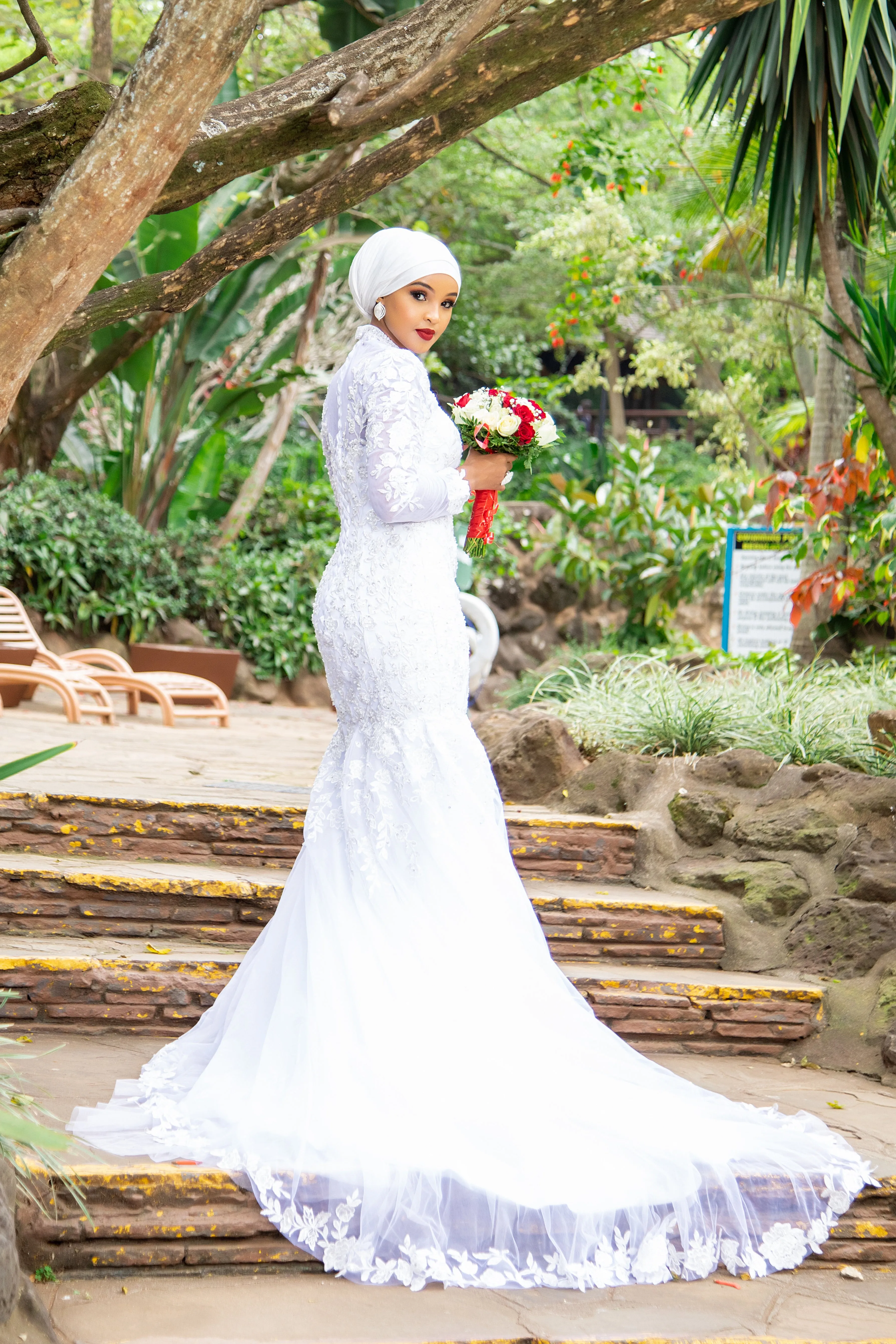 Mermaid Wedding Gown Turtle neck