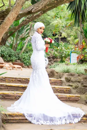 Mermaid Wedding Gown Turtle neck