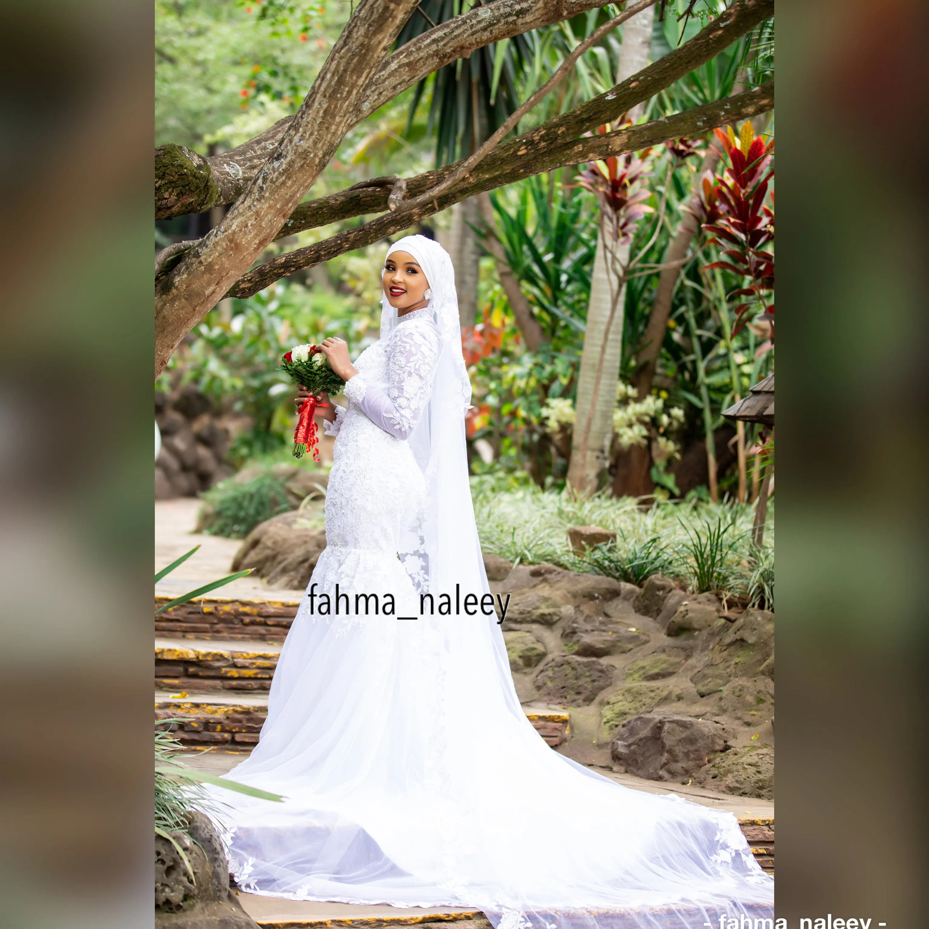 Mermaid Wedding Gown Turtle neck