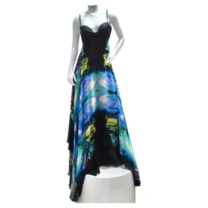 Michael Angel Multicolor Evening Gown