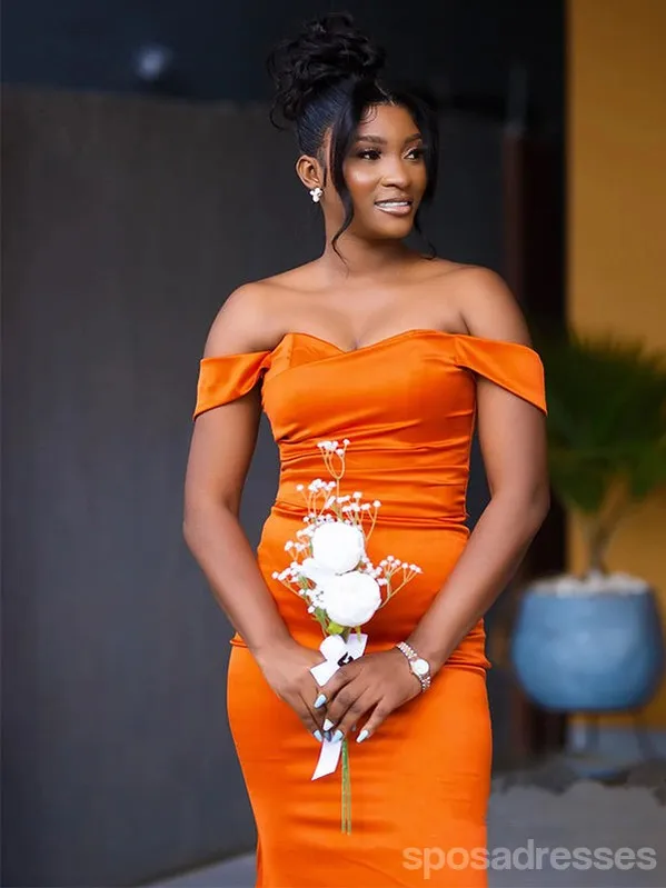 Mismatched Burnt Orange Mermaid Maxi Long Bridesmaid Dresses For Wedding,WG1794