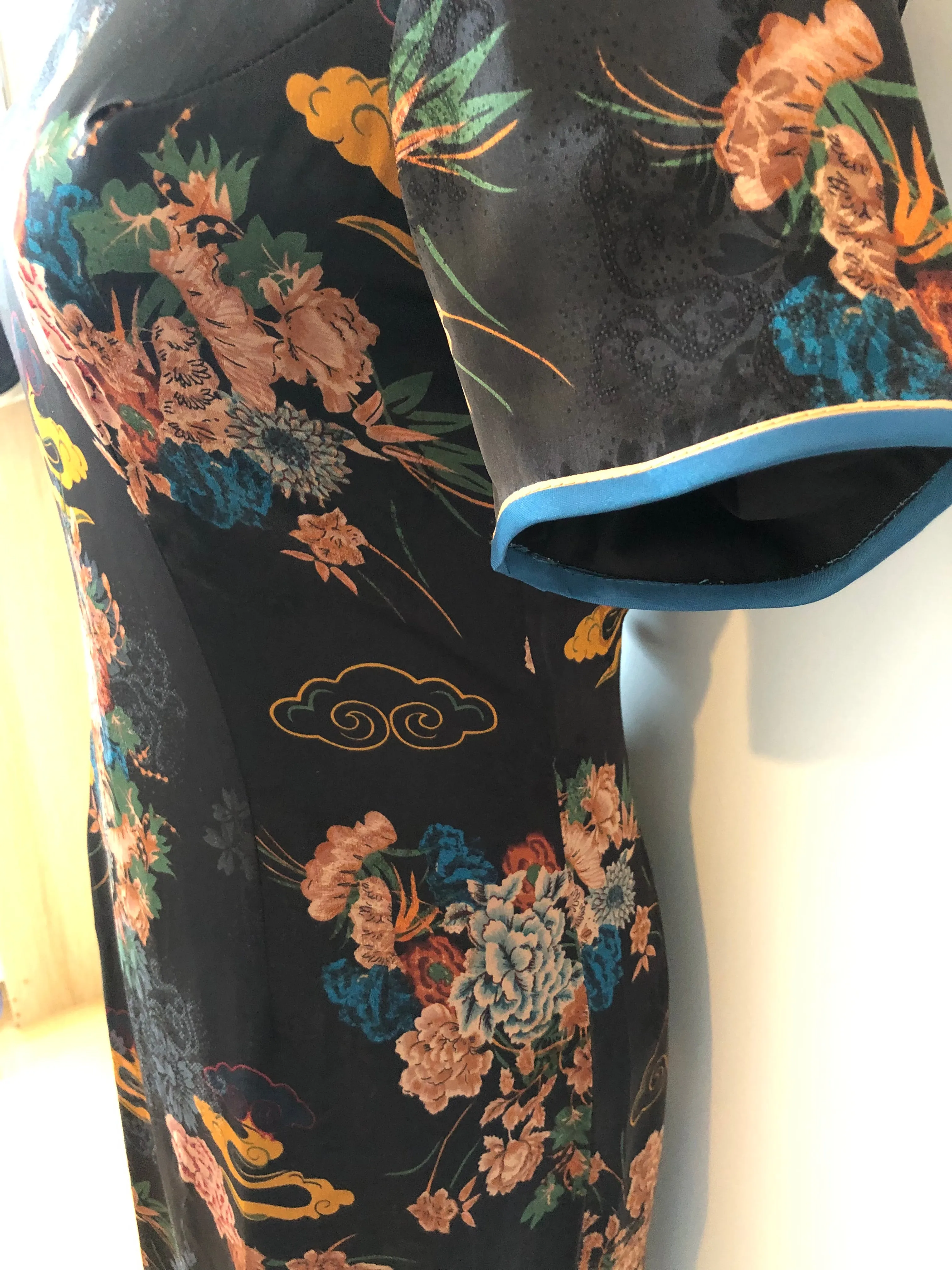 Modern Chinese qipao, Chinese Cheongsam Dress, black jacquard qipao, Ball Gowns, mandarin collar